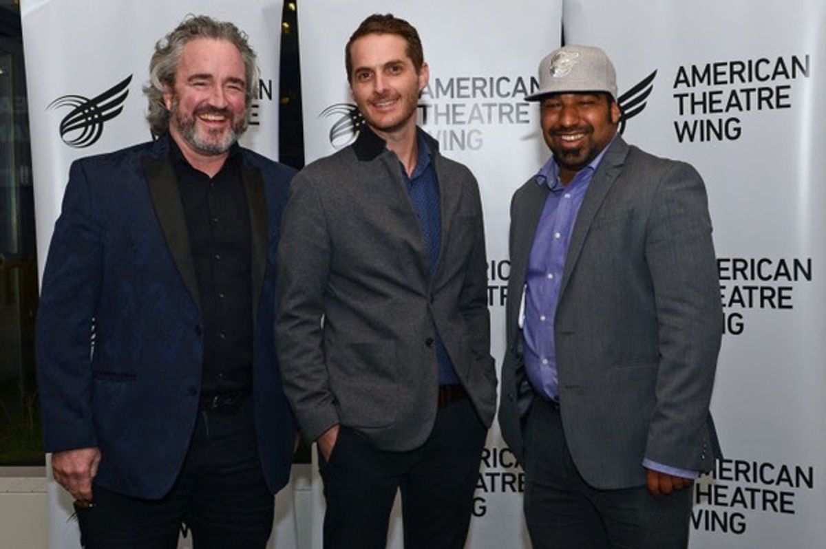 Representatives of The Wilbury Theatre Group at the Viacom Ceremony include Resident Artist Brien Lang (left), Artistic Director Josh Short (center), and Board Member Jo-Ã¡n Peralta (right).
 at 