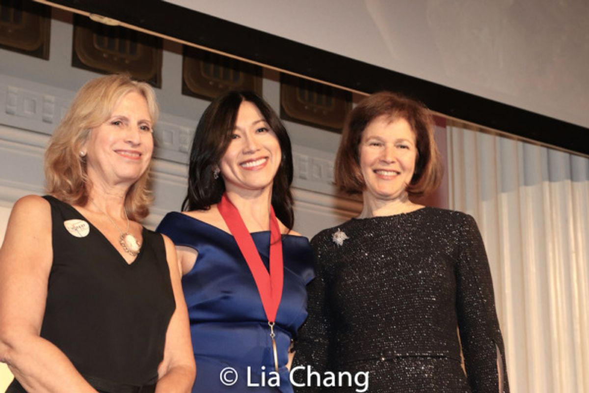 Louise Mirrer, President and CEO, New-York Historical Society, honoree Dr. H.M. Agnes Hsu-Tang, and Pam B. Schafler, Chair, New-York Historical Society at 