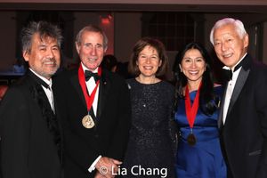 Playwright David Henry Hwang, honoree Jim Dale, Pam B. Schafler, Chair, New-York Hist Photo
