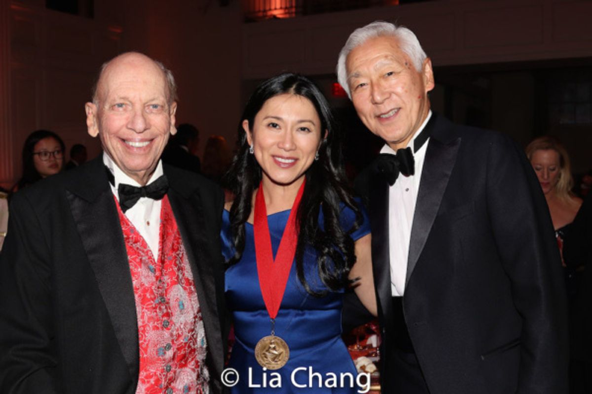 Byron Wien, New-York Historical Society trustee, honoree Dr. H.M. Agnes Hsu-Tang, Oscar Tang at 