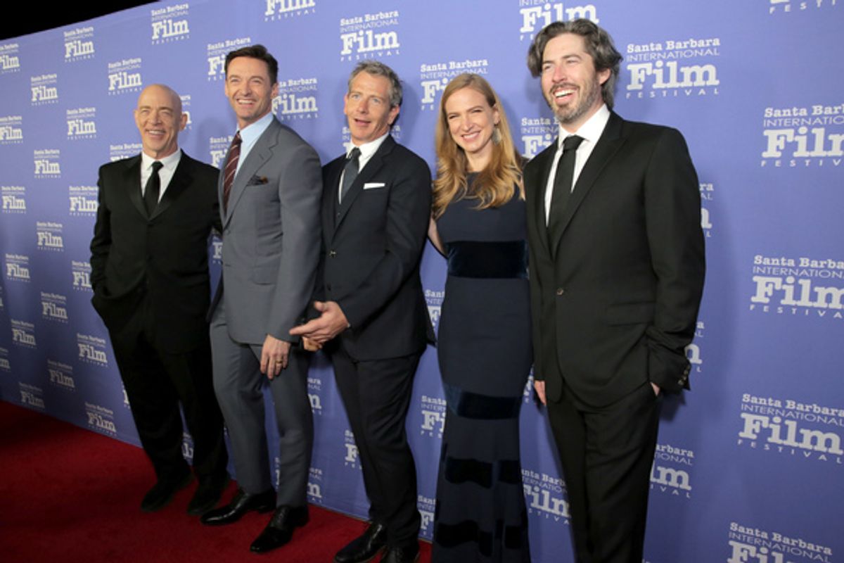 J.K. Simmons, Hugh Jackman, Ben Mendelsohn, Helen Estabrook, Jason Reitman at 