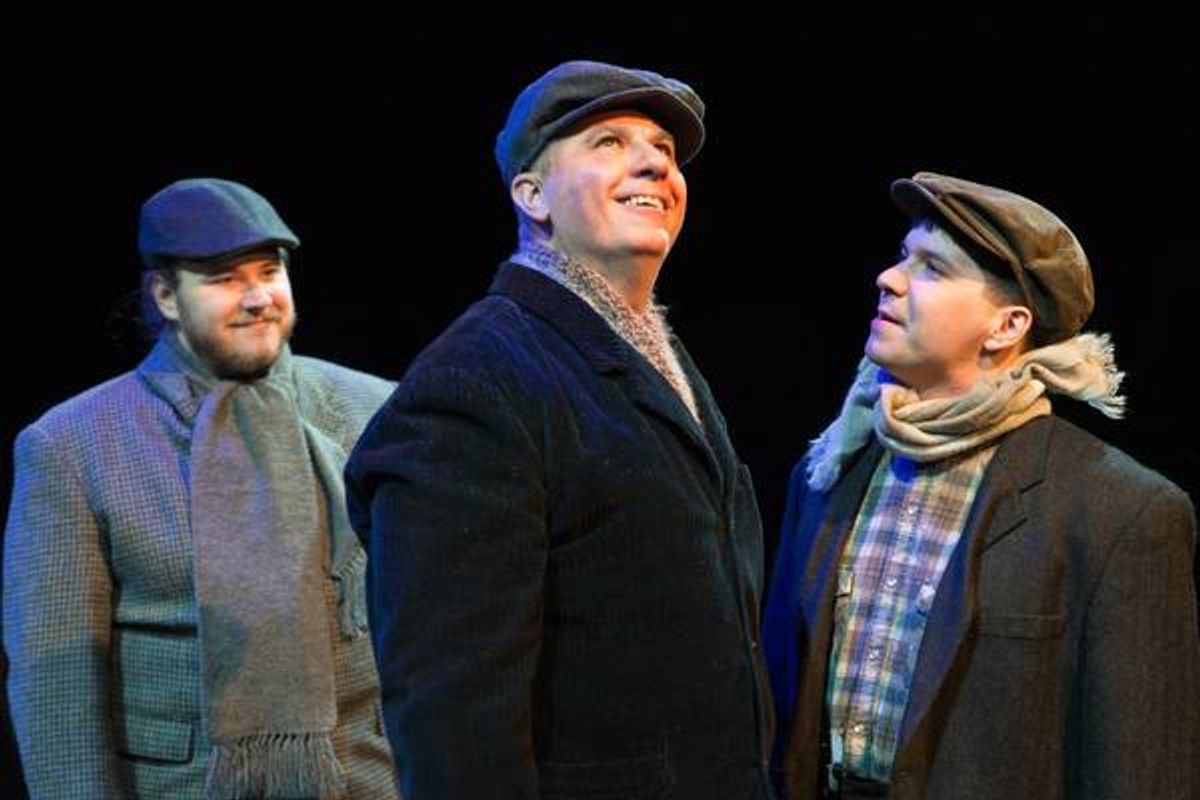 (L to R)JARED JOHNSON (Ensemble), ED MEDINA (James O'Hanlon) and AARON MOHS-HALE (Ensemble) from the Lakewood Playhouse Production of 'YES, VIRGINIA, THERE IS A SANTA CLAUS.' at 