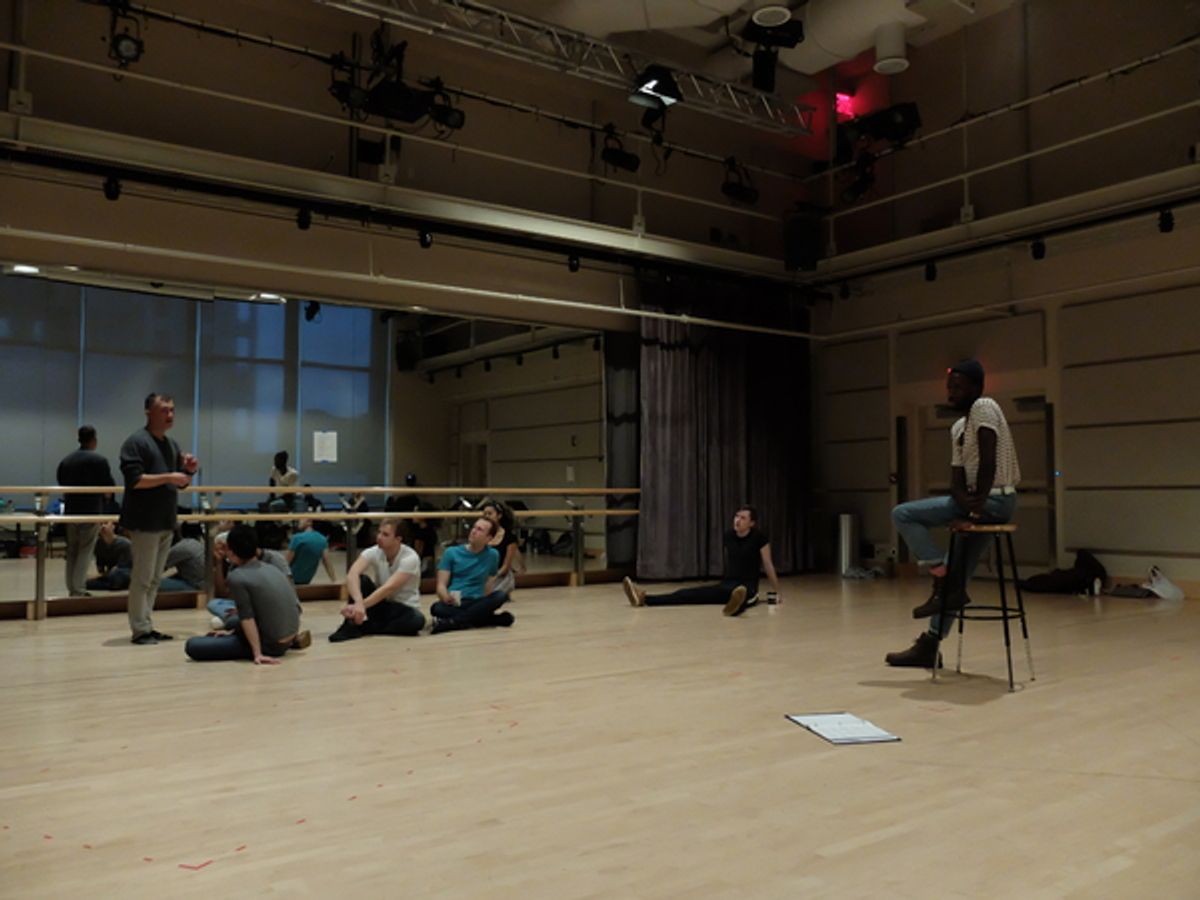 The Good Swimmer Choir in rehearsal with director Kevin Newbury and choreographer Raja Feather Kelly. Photo by Randolph Terry. at 