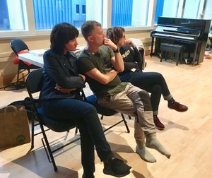 Heidi Rodewald, Kevin Newbury and Donna Di Novelli observe rehearsals. Photo by Cindy Photo