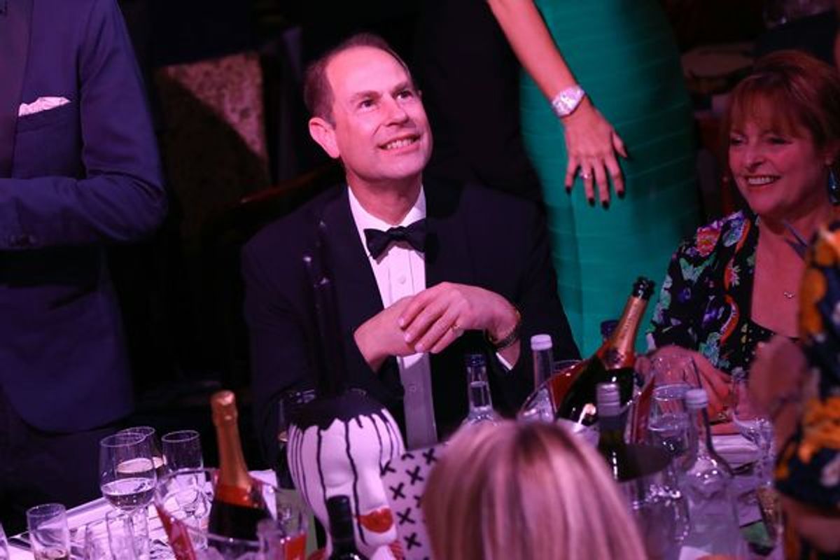 Prince Edward, Earl of Wessex (C) and Janet Ellis (R) at 