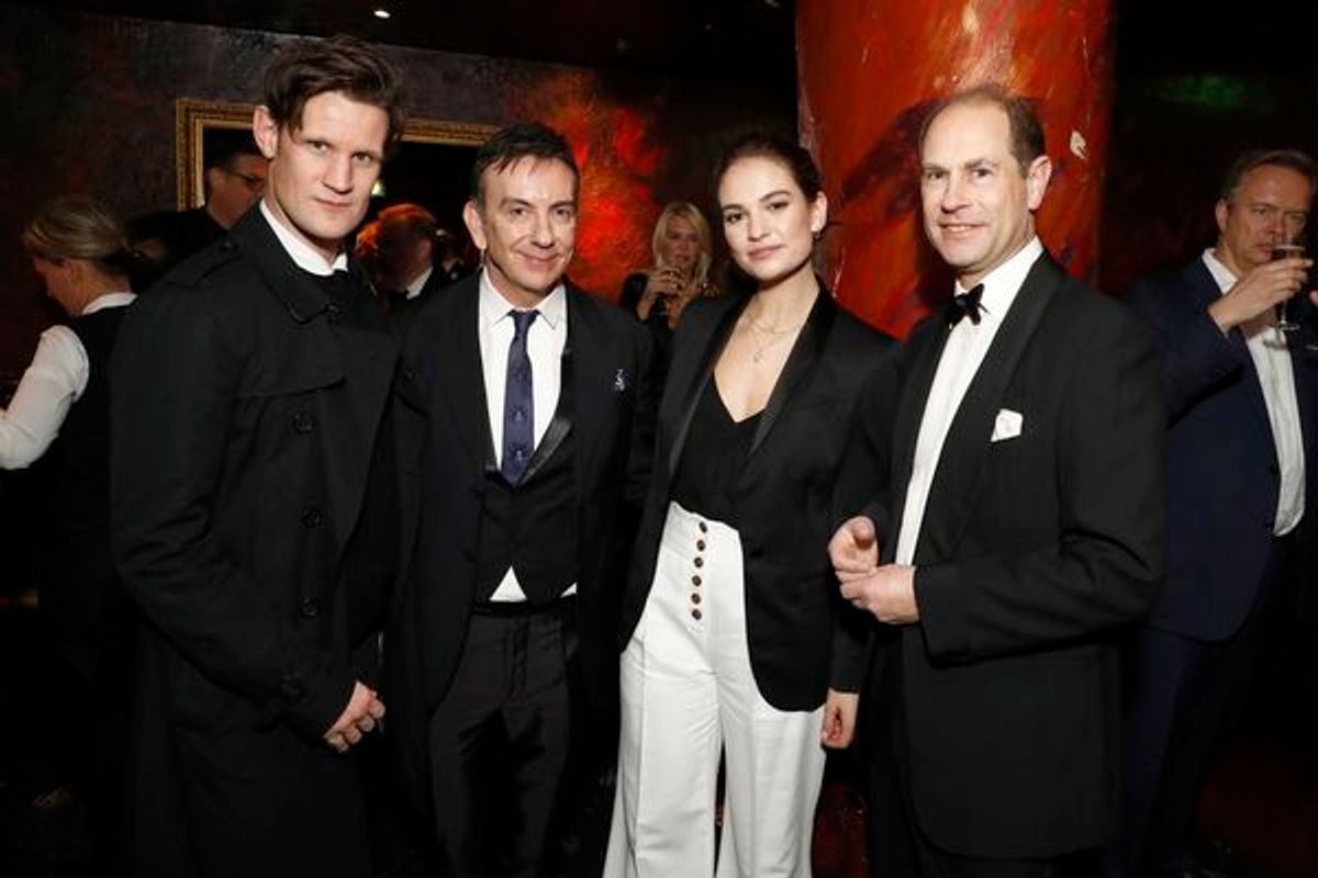 Matt Smith, Paul Roseby OBE, Lily James and Prince Edward, Earl of Wessex  at 