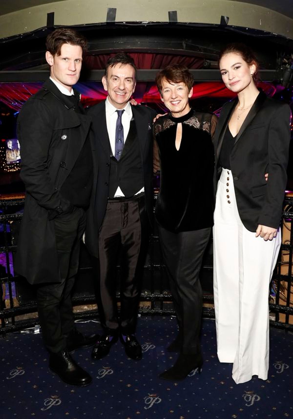 Matt Smith, Paul Roseby OBE, Dawn Airey, Chief Executive Officer of Getty Images, and Lily James at 