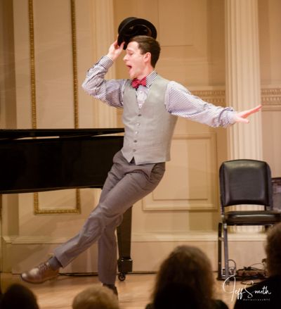 Cary Tedder dazzles with some fancy footwork, while performing Listen Up! from the mu Photo