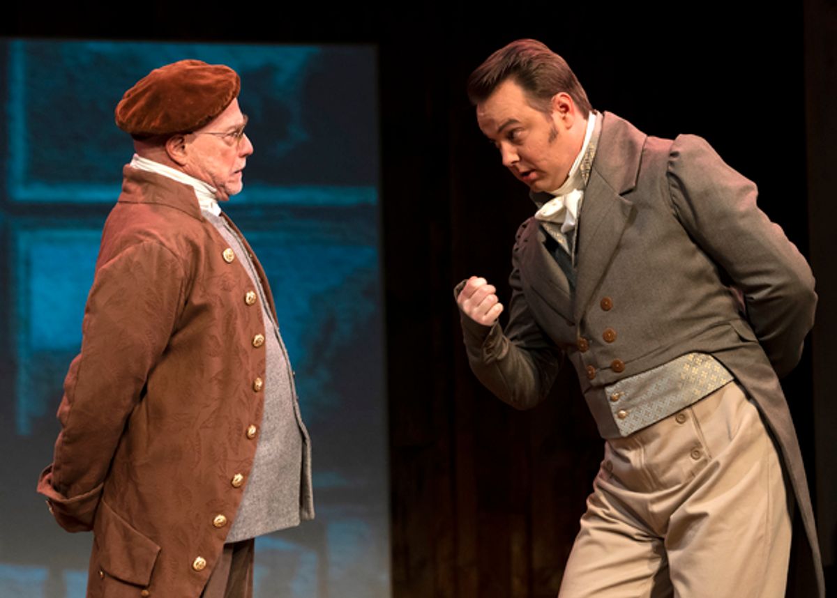 Glenn Koppel as Mr. Woodhouse and Jeff Lowe as Mr. Knightley at 