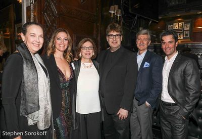 Harriet Harris, Elizabeth Stanley, Julianne Boyd, Darren Cohen, Music Director David  Photo