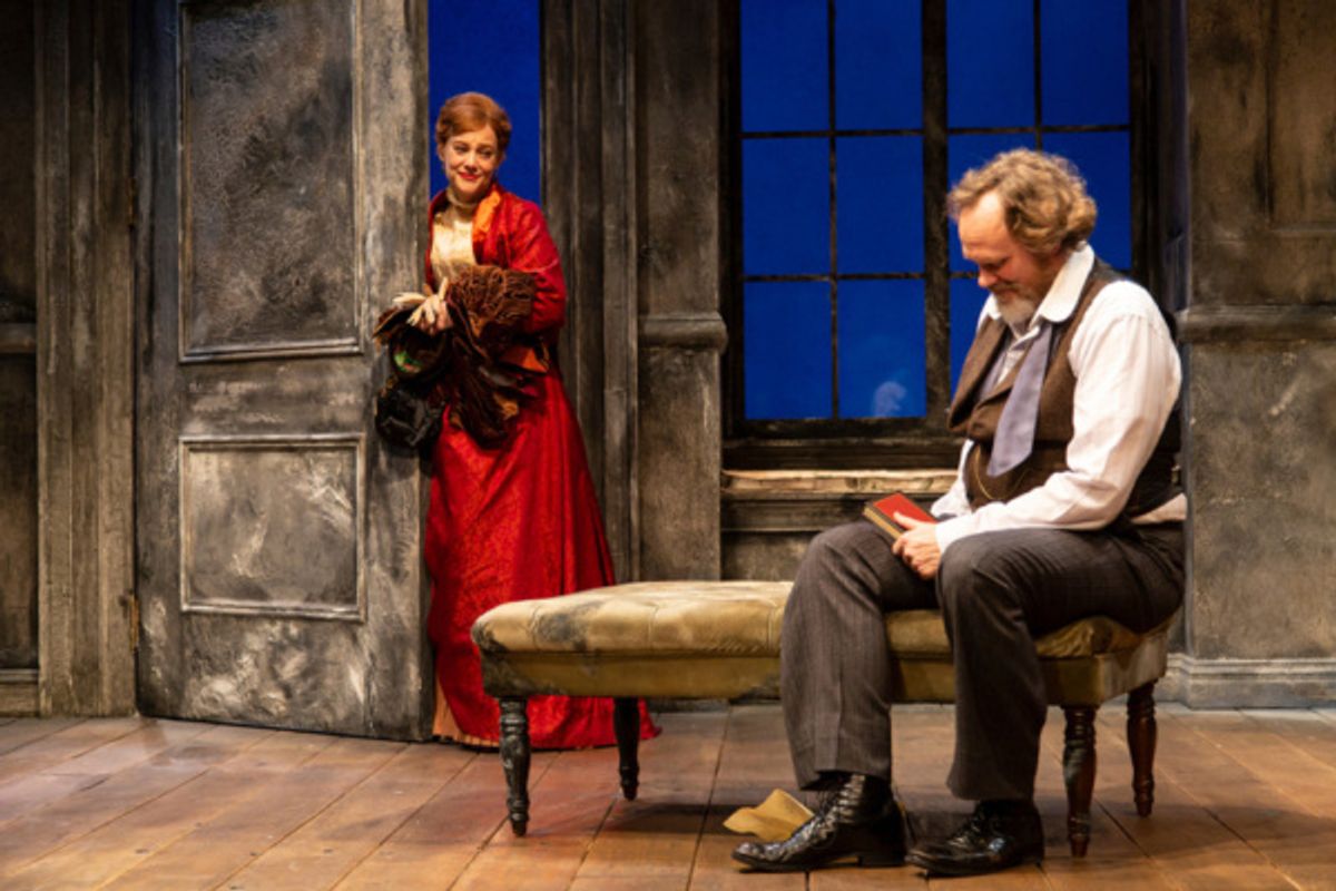 (L to R) Kellie Overbey and Andrew Garman in A Doll's House, Part 2 by Lucas Hnath at George Street Playhouse, November 27 thru December 27. Photo by T. Charles Erickson. at 