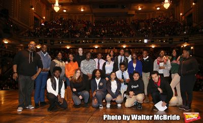 James Monroe Iglehart with student performers Photo
