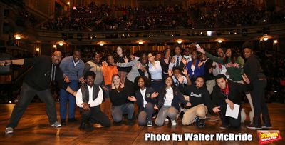 James Monroe Iglehart with student performers Photo