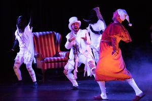 Marley (Dustin Schlairet) and Scrooge (Eric Fletcher)

Photo: Martin Harris Photo