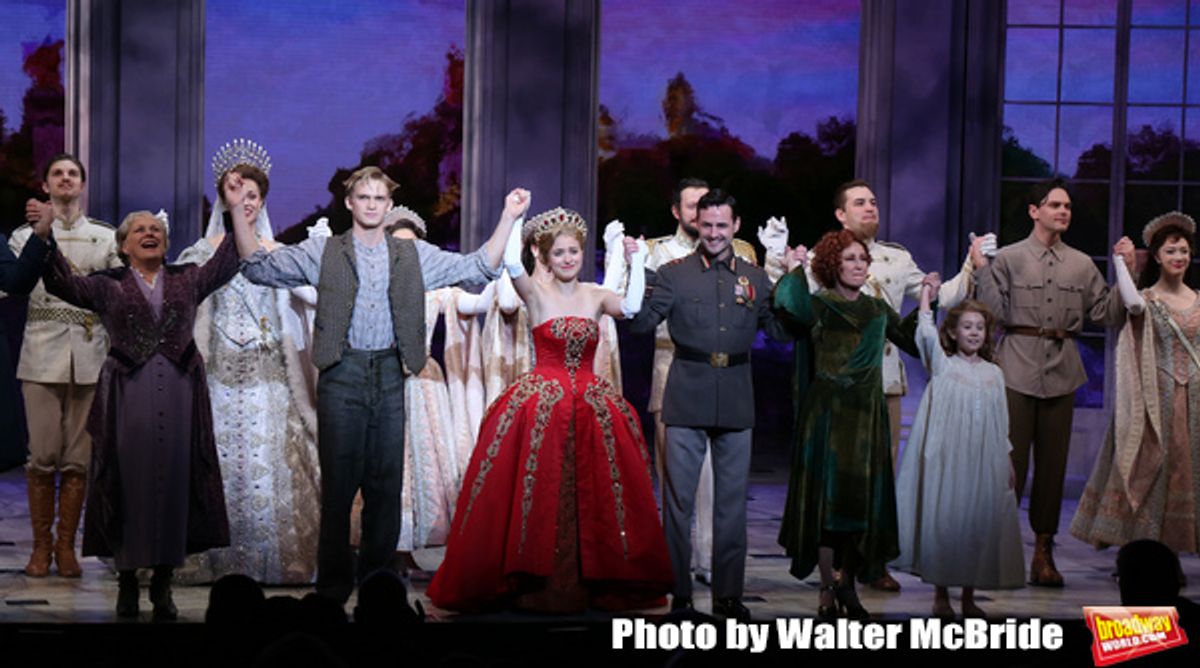 Judy Kaye, Christy Altomare, Max von Essen and Vicki Lewis with Cody Simpson at 