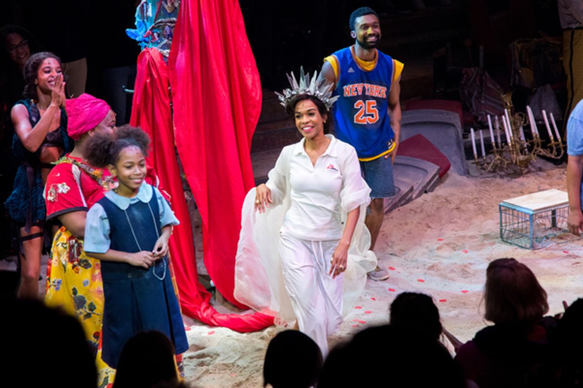 Michelle Williams and the cast of ONCE ON THIS ISLAND at 