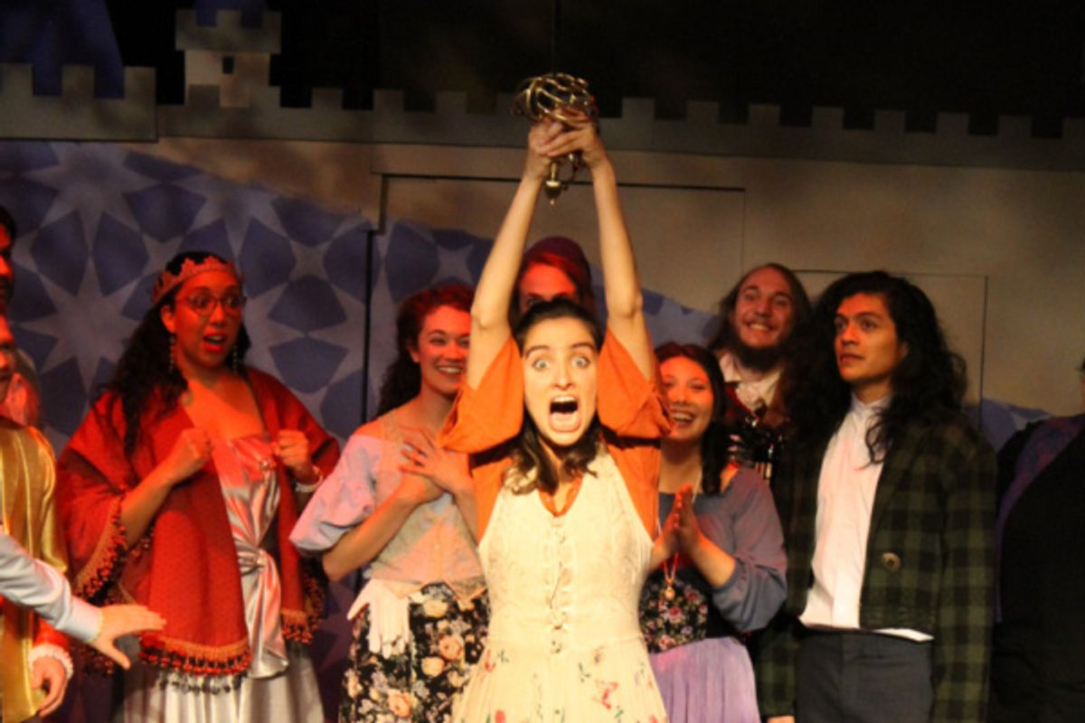 The Princess (Tiana Randall-Quant), Katharine (Megan Ruble), Jaquenetta (Talya Sindel), Maria (Maia Luer), Dull (Alex Sheldon), and Dumain (Kelvin Morales) at 