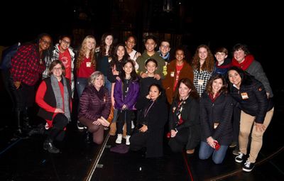 Bonale Fambrini with his Broadway Star Project family on the stage of the Radio City  Photo