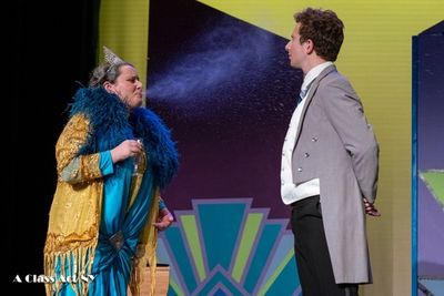 Eden Franco as Mrs. Tottendale and Evan Lilienthal as Underling in the Catâ€™s P Photo