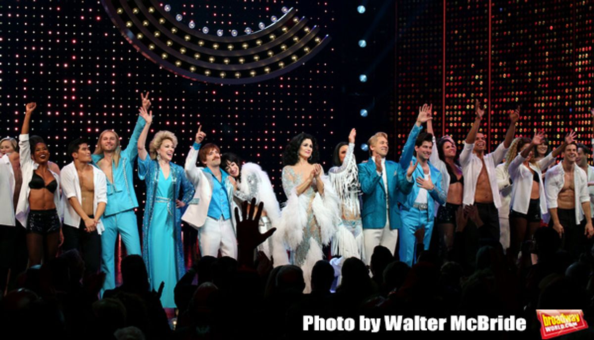 Matthew Hydzik, Emily Skinner, Jarrod Spector, Micaela Diamond, Stephanie J. Block, Teal Wicks, Michael Berresse and Michael Campayno with the cast at 