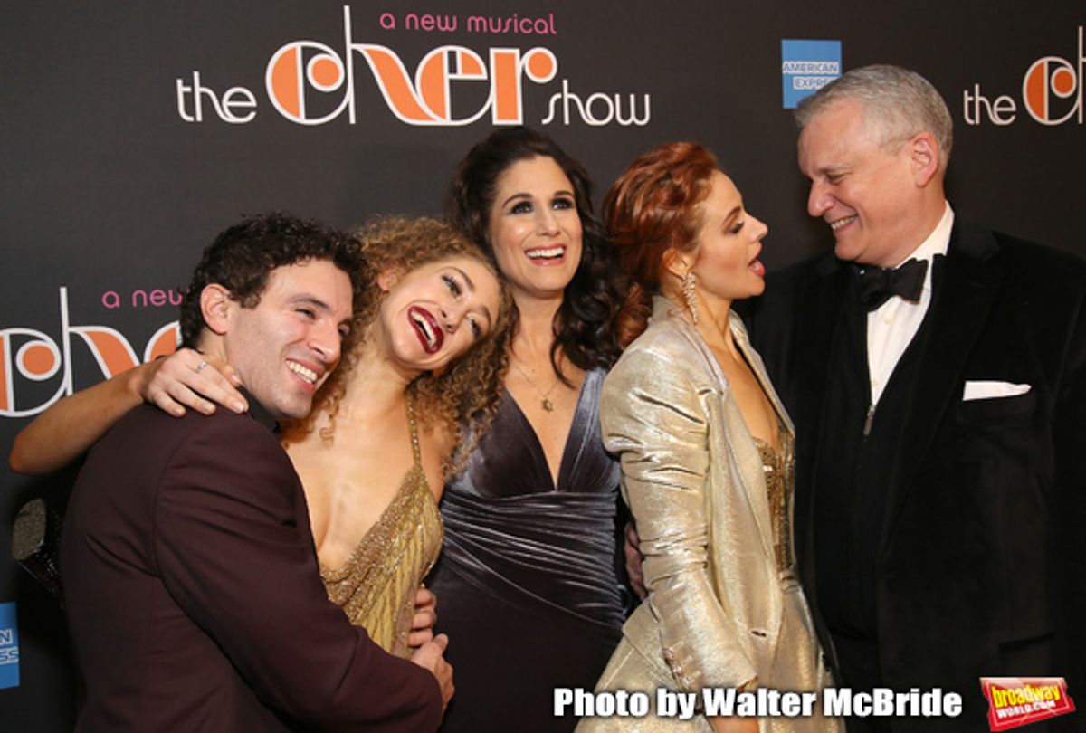 Jarrod Spector, Micaela Diamond, Stephanie J. Block, Teal Wicks, and Rick Elice at 