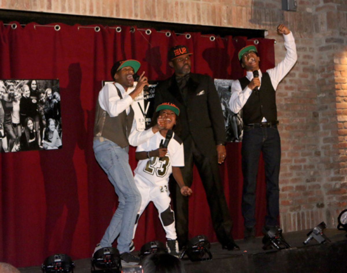 Amari Key, DJ Clark, Dwayne Clark, and Troi Gaines perform My Shot at Vanguard Theater Company's Gala on November 3, 2018. at 