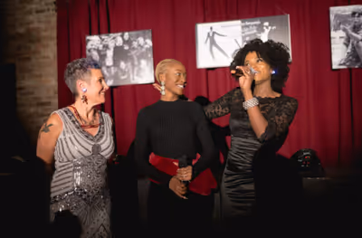 Jessica Sporn, Leah Jenea, & Janeece Freeman Clark, at Vanguard Theater Company's Gal Photo