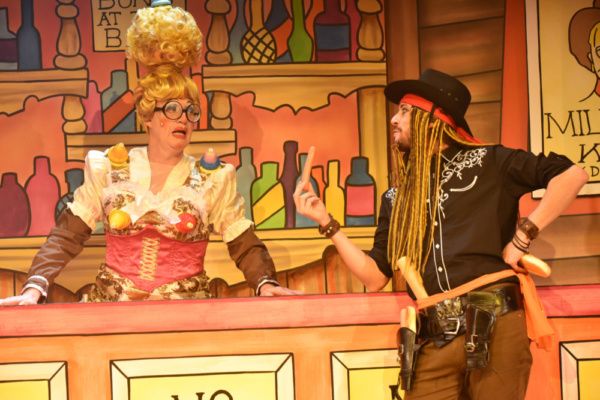 Andrew Pollard and Anthony Spargo in Robinson Crusoe, Greenwich Theatre, Photo credit Photo