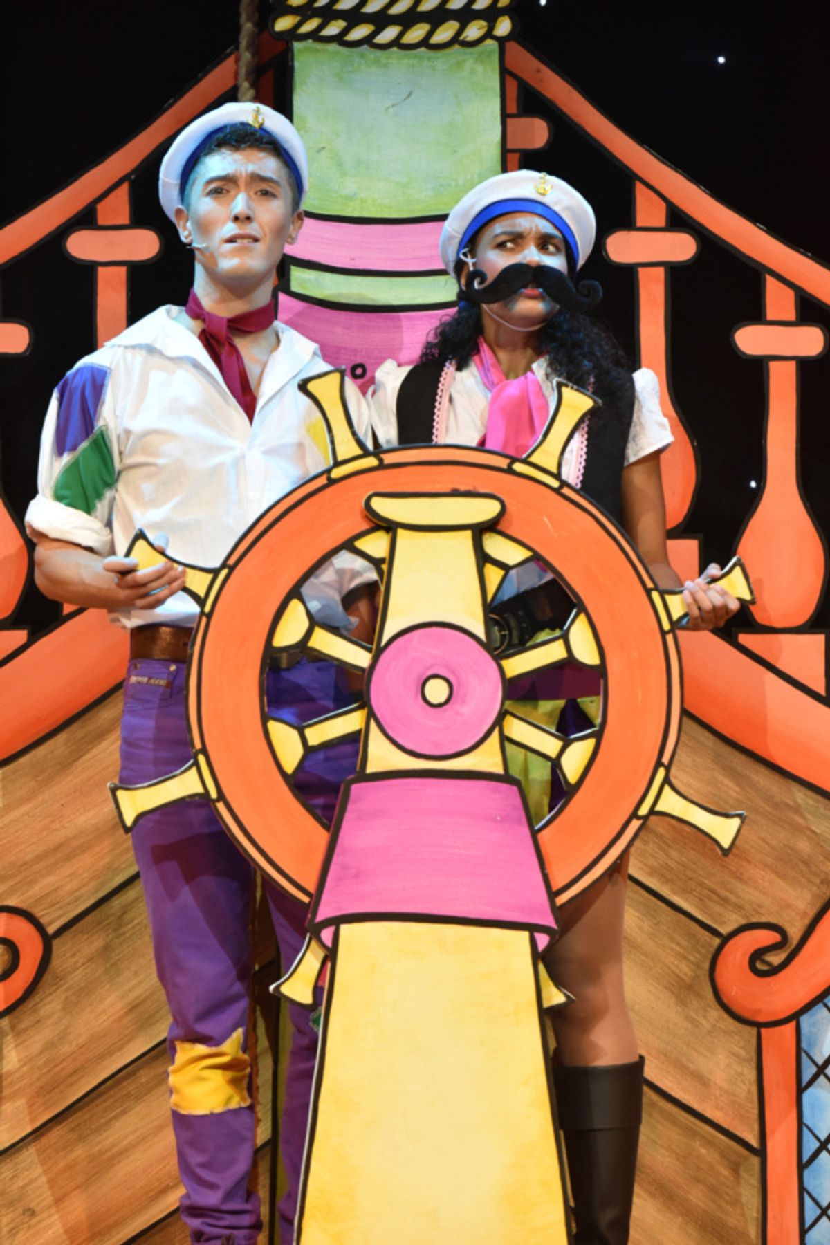 Matt Jolly and Michaela Bennison in Robinson Crusoe, Greenwich Theatre, Photo credit Robert Day at 