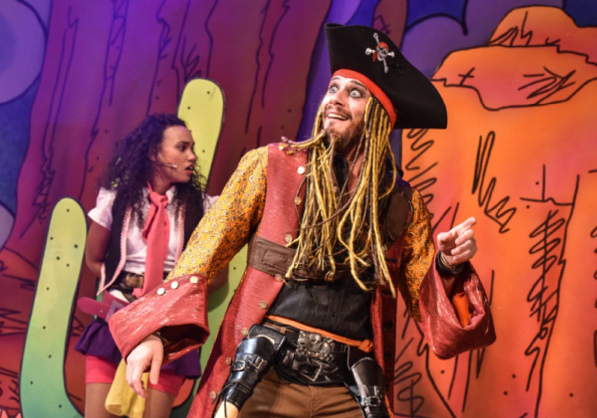 Michaela Bennison and Anthony Spargo in Robinson Crusoe, Greenwich Theatre, Photo credit Robert Day at 