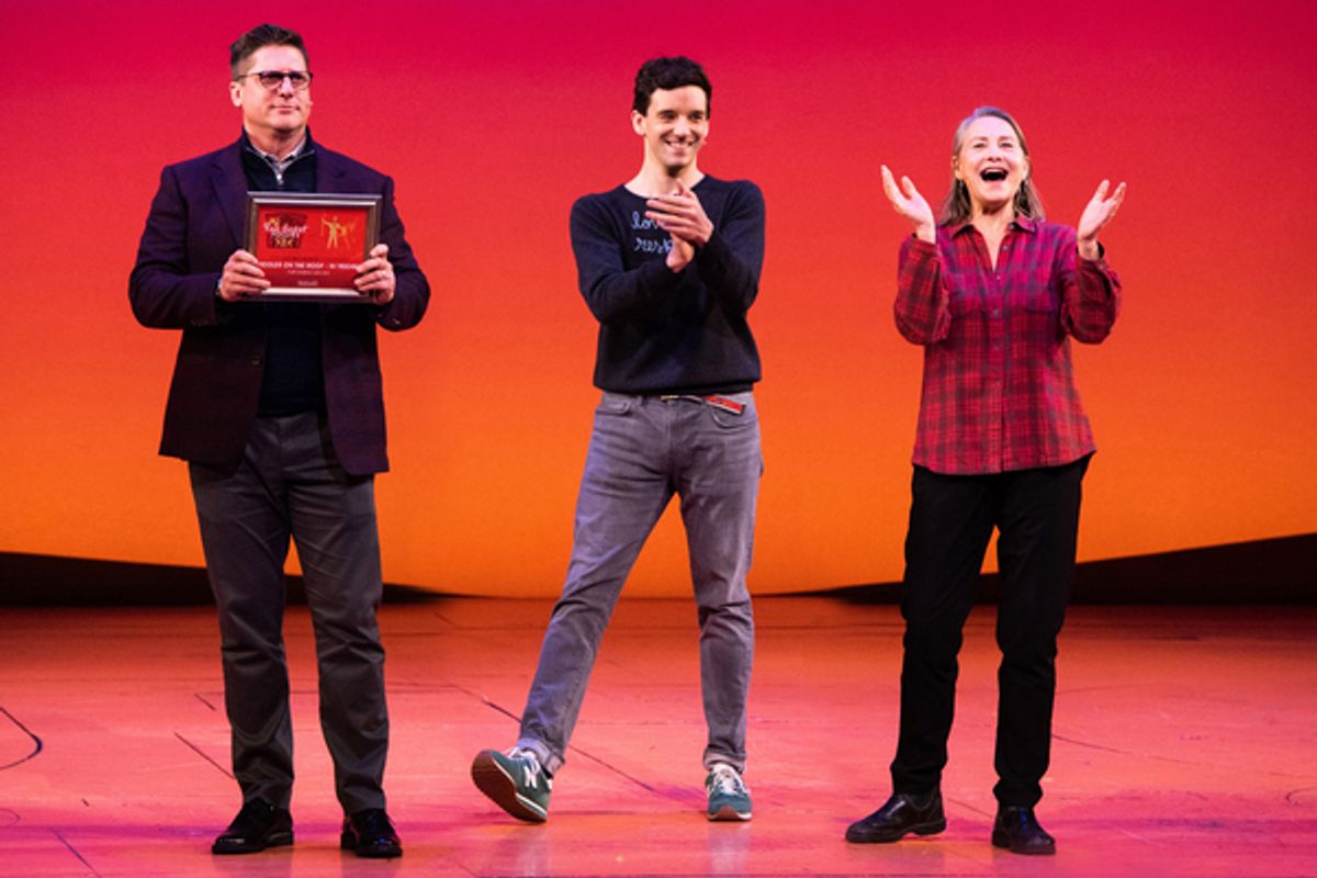 Christopher Sieber, Michael Urie, Cherry Jones at 