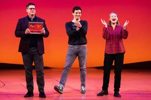 Christopher Sieber, Michael Urie, Cherry Jones Photo