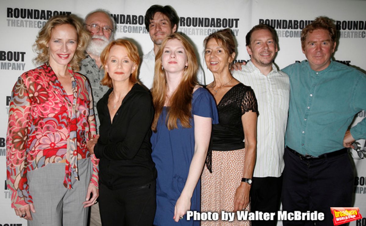 Laila Robins, Phillip Bosco,  Swoosie Kurtz, Gareth Saxe, Lily Rabe, Jenny Sterlin, Bill Camp & John Christopher Jones attending the press Meet and Greet with the cast of The Roundabout Theatre Company production of HEARTBREAK HOUSE in New York City.
Augu at 