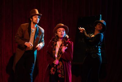 Nicholas Corey, Maggie Papa, and Helena Tafuri in FUTURITY at The Wilbury Theatre Gro Photo