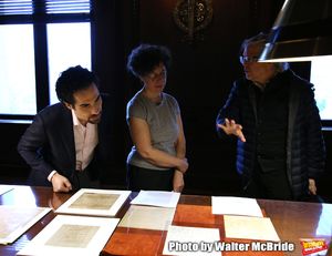 Alex Lacamoire and Luis Miranda with researcher Julie Miller @ BroadwayWorld Alex Lacamoire and Luis Miranda with researcher Julie Miller Photo