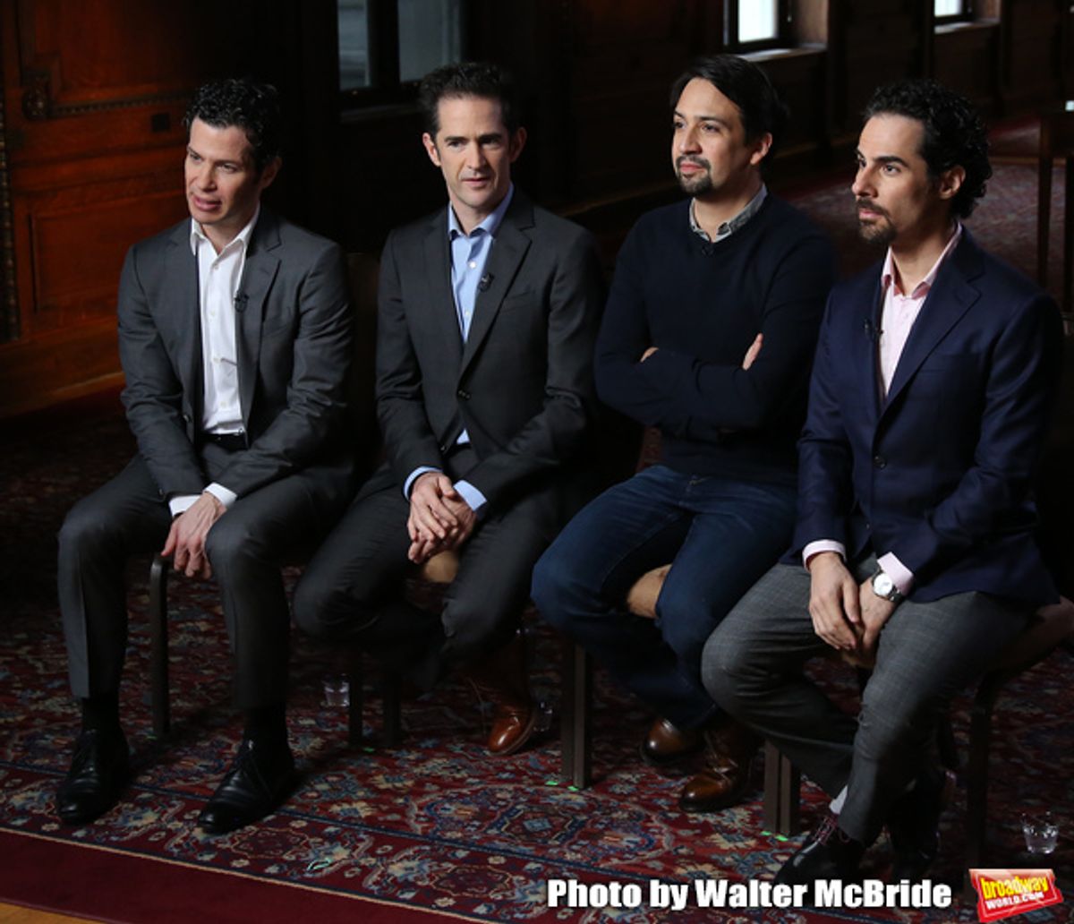 Thomas Kail, Andy Blankenbuehler, Lin-Manuel Miranda and Alex Lacamoire at 