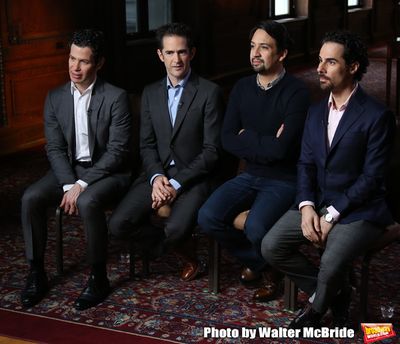 Thomas Kail, Andy Blankenbuehler, Lin-Manuel Miranda and Alex Lacamoire Photo