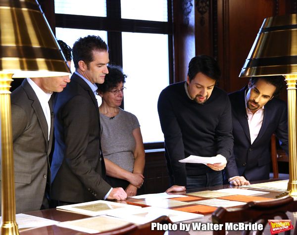Thomas Kail, Andy Blankenbuehler, researcher Julie Miller, Lin-Manuel Miranda and Ale Photo