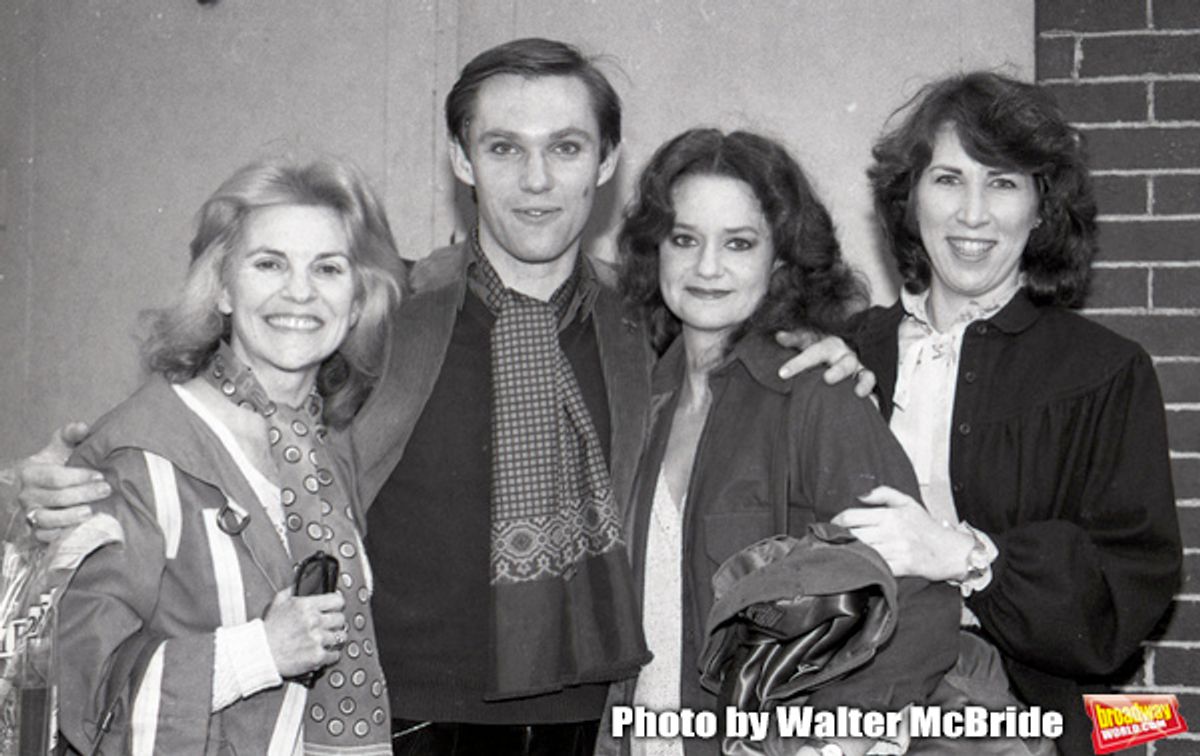 Mary Carver, Richard Thomas, Swoosie Kurtz and Joyce Reehling after a performance in 'Fifth of July' on July 18, 1981 at The New Apollo Theatre in New York City. at 