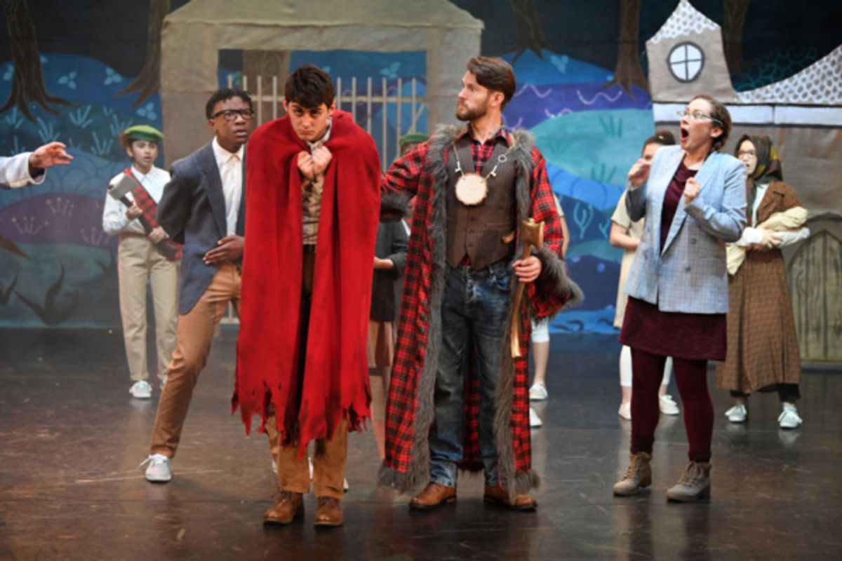 Ben Rose, Tom Whitelock, Susannah Austin and members of the company in Red Riding Hood vs The Wolf, Stantonbury Theatre, 2018-19 at 