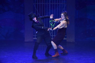 Kerry Frampton as Victor von Crepe and Claire Burns as Scarlett in Red Riding Hood vs Photo