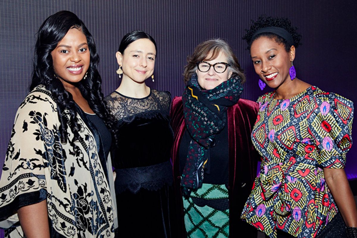  Regina Victor, Danya Taymor, Hallie Gordon and 
Steppenwolf ensemble member Celeste M. Cooper
 at 