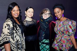  Regina Victor, Danya Taymor, Hallie Gordon and 
Steppenwolf ensemble member Celeste  Photo