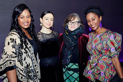  Regina Victor, Danya Taymor, Hallie Gordon and 
Steppenwolf ensemble member Celeste  Photo