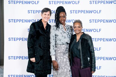  Steppenwolf Trustee Amy Eshleman, 10th Anniversary 
Honoree Danai Gurira, Lori Light Photo