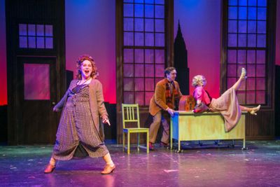 Corrinne Marshall as Miss Hannigan, Paul Goodman as Rooster and Mikayla Petrilla as L Photo