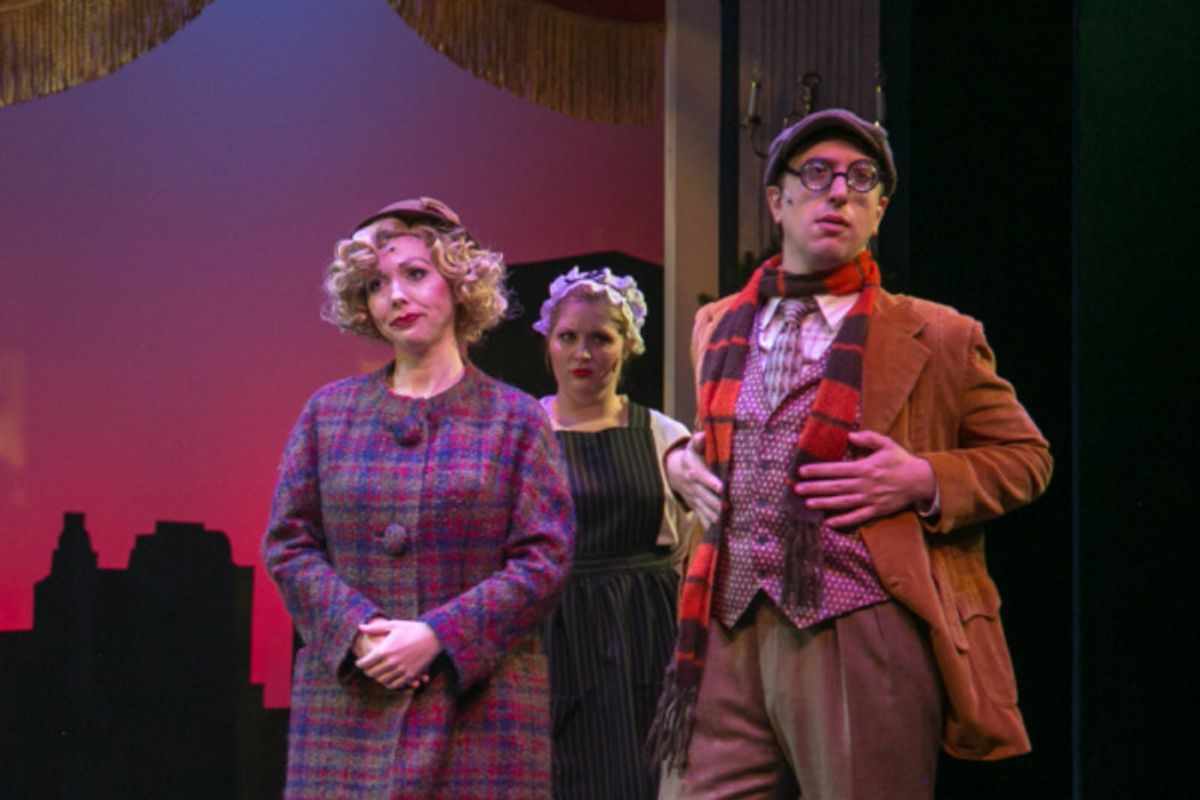 Paul Goodman as Rooster and Mikayla Petrilla as Lily St. Regis in ANNIE, which plays at the Downtown Cabaret Theatre in Bridgeport, CT through December 30th.
 at 