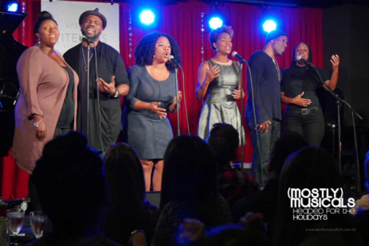 Cast members of THE COLOR PURPLE (Dominique Kent, Otis Easter, Elizabeth Adabale, April Nixon, Aaron Braxton, Jacquelin Lorraine) at 