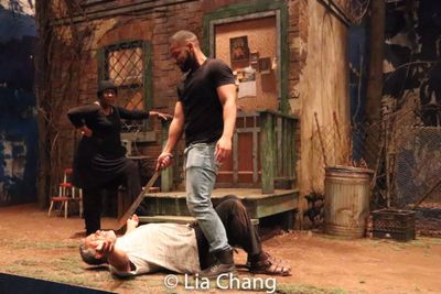 Elain Graham, Harvy Blanks and Blake Morris during fight call Photo