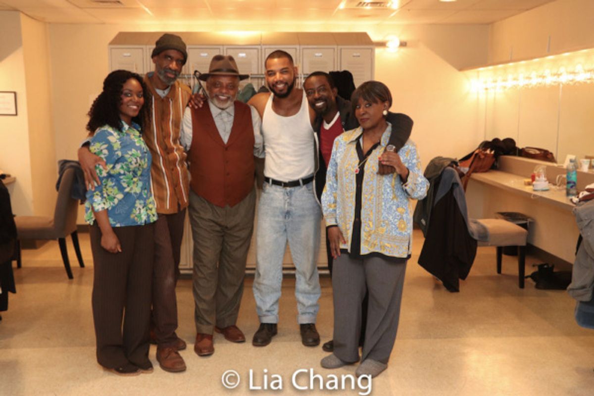 Brittany Bellizeare, Brian D. Coats, Harvy Blanks, Blake Morris, Charlie Hudson III and Elain Graham in costumes by Karen Perry at 